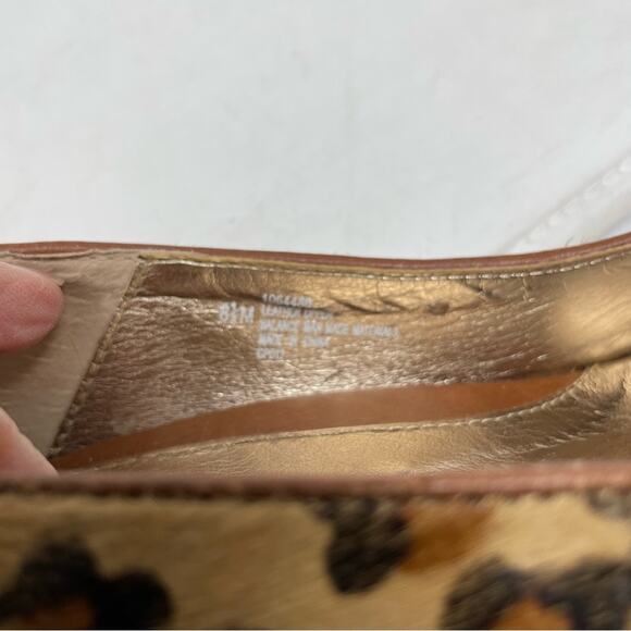 Sofft Brown Tan Leopard Leather Upper Platform Heels 8.5 - Picture 8 of 11